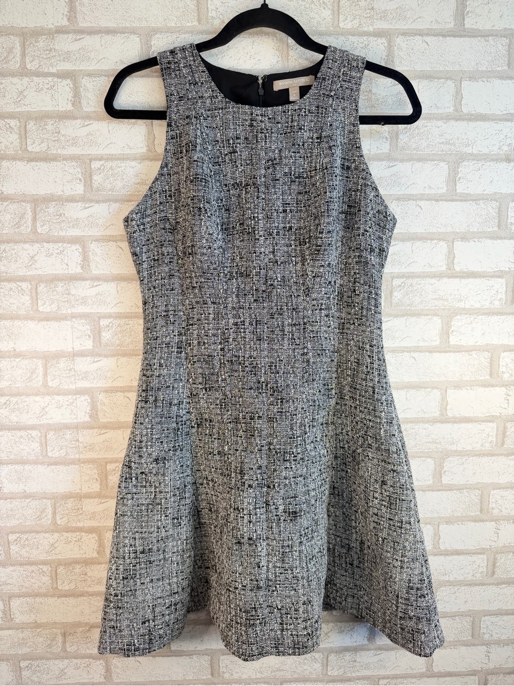 Banana Republic Gray Tweed Sleeveless A-Line Dress